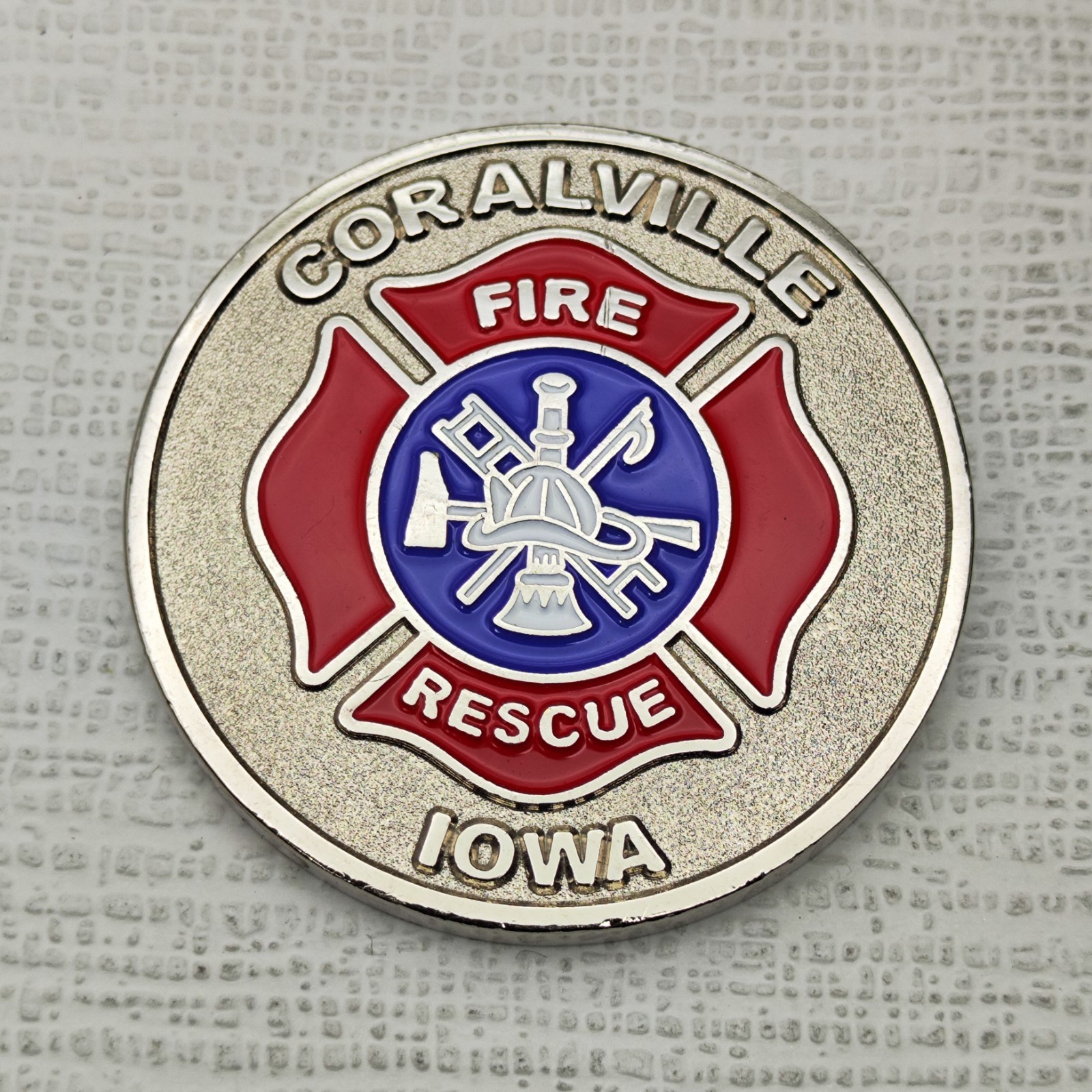 Coralville Lowa Fire Rescue Challenge Coin