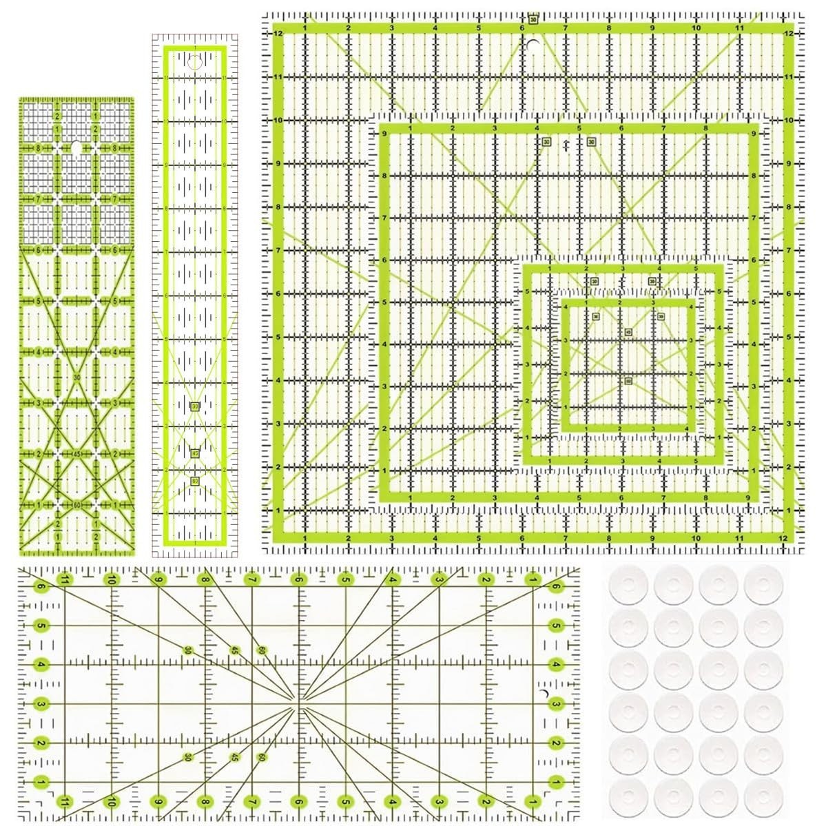 Precision Cutting Quilting Rulers - 7-Piece Set for Optimal Crafting Experience