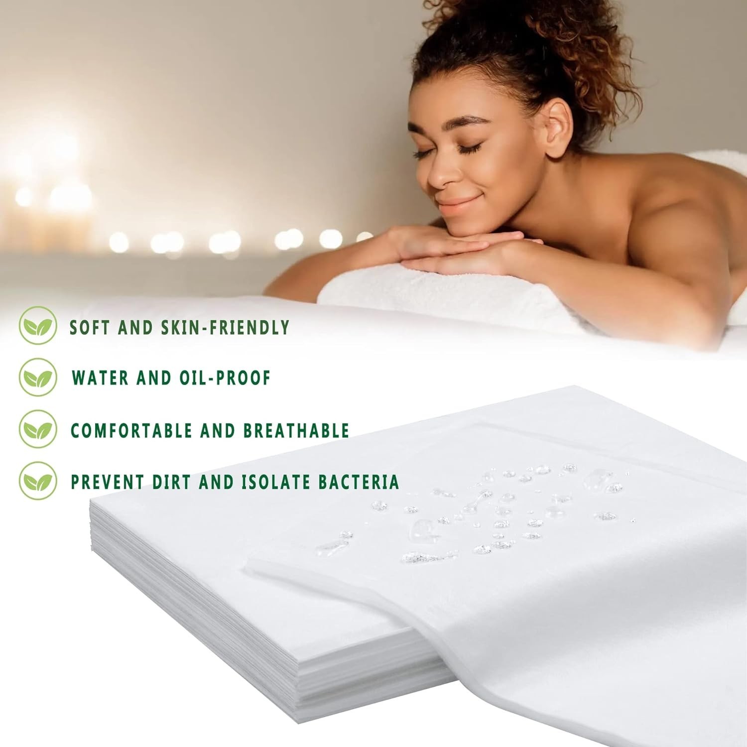 Convenient 100 Pcs Disposable Spa Bed Sheets 31" x 71" - Easy Cleanup & Soft
