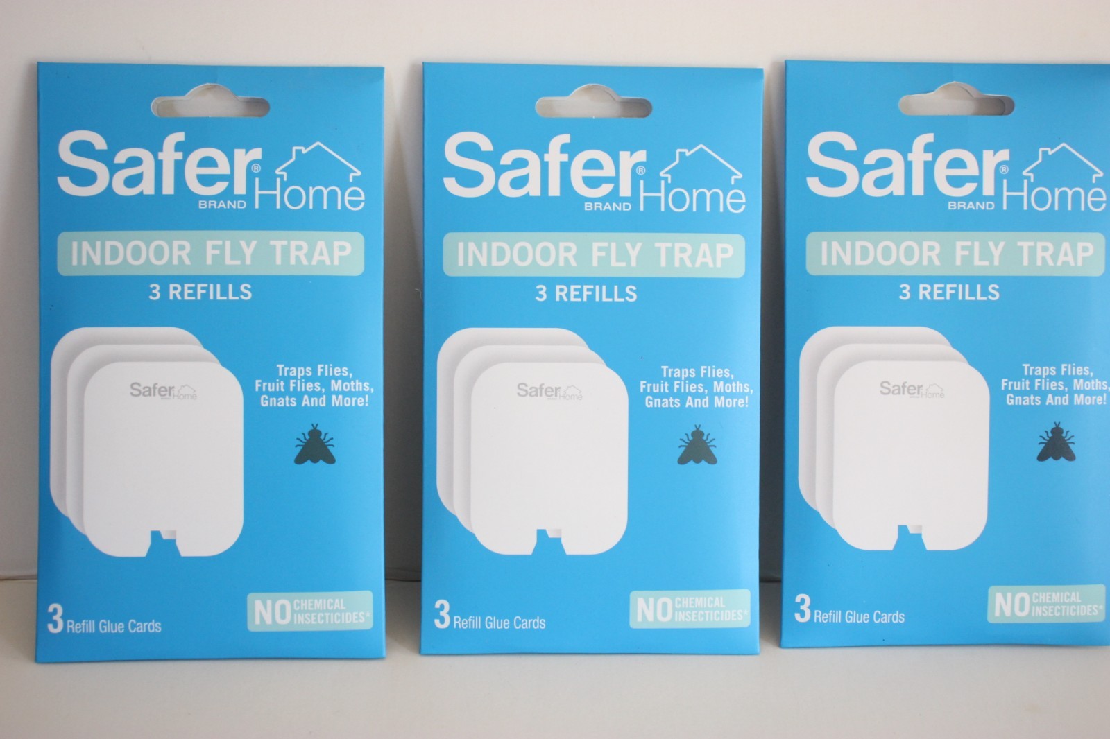 Safer Home Indoor Fly Trap Refills Lot of 3 PKGS Of 3 Refills Ea FRUIT FLY MOTHS