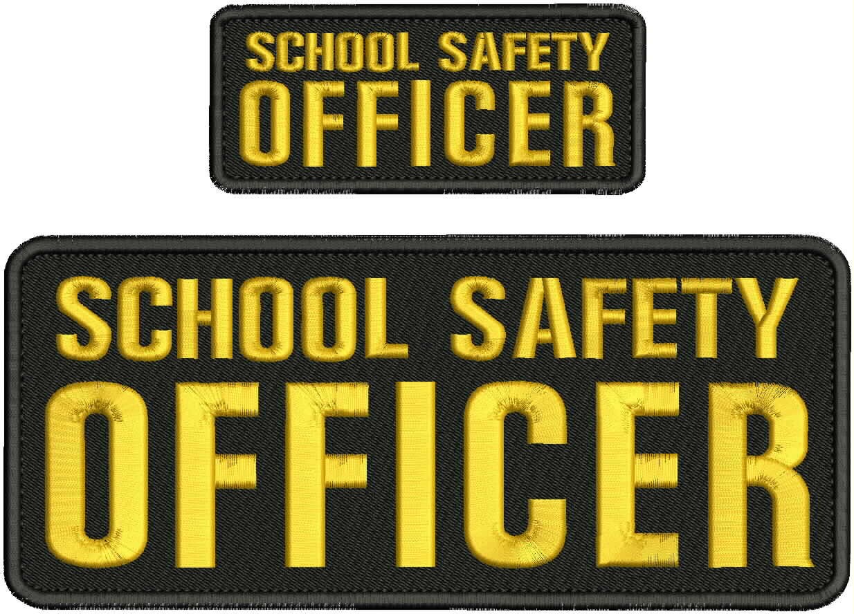 Collectible 2 Embroidery Patch ''School S O '' 4x10 and 2x5 Gold On Black