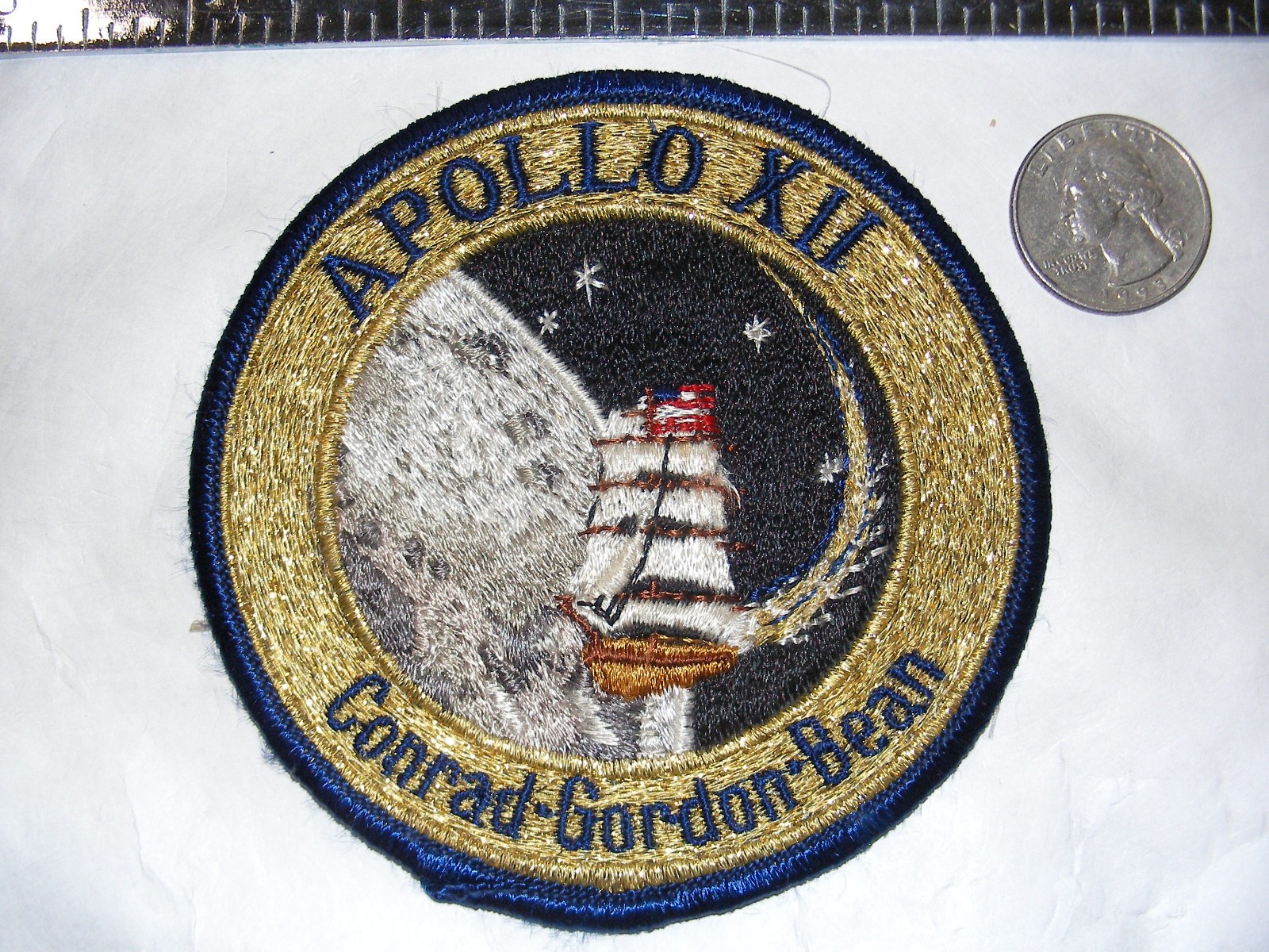 Vintage Apollo 12 (XII) Crew Souvenir Embroidered "Sparky" Patch NASA Rare