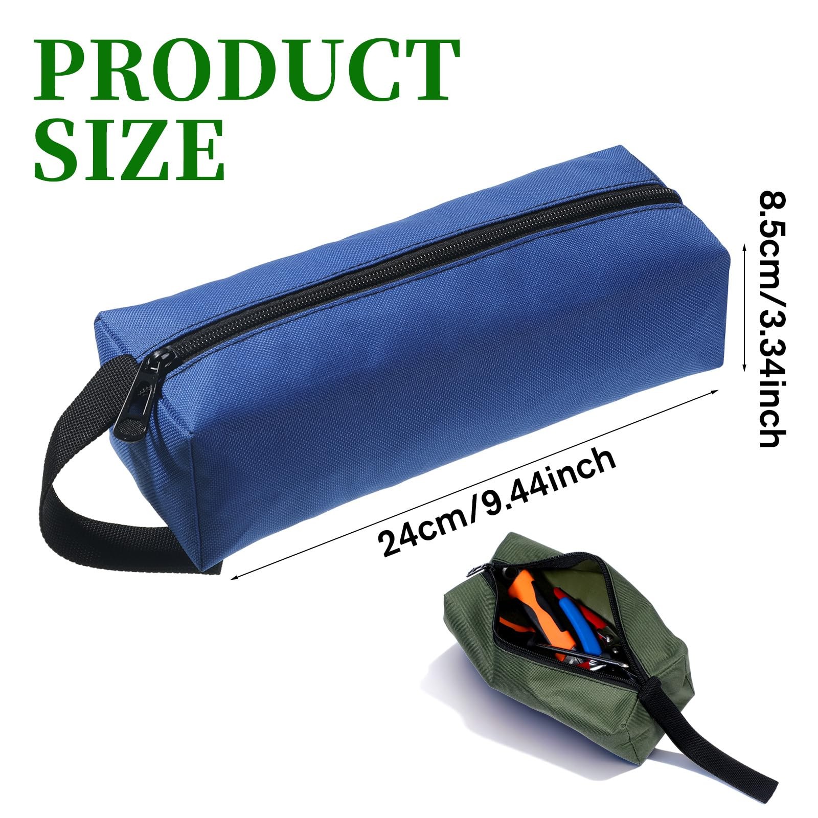 2 Pack Canvas Tool Pouches with Zipper Multipurpose Small Zipper Tool Pouch