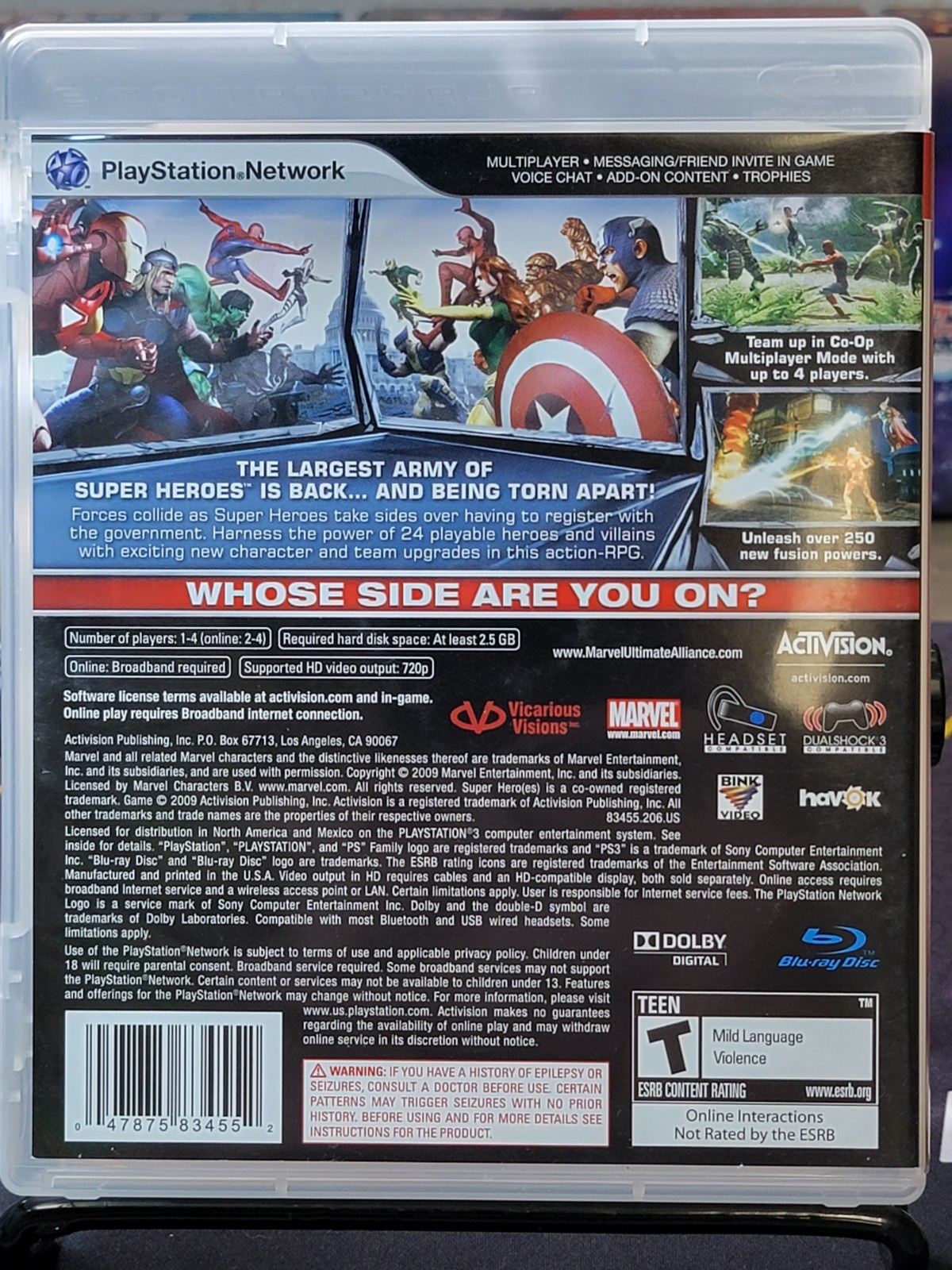 Marvel Ultimate Alliance 2 -Playstation 3 Authentic Case Only, No Game