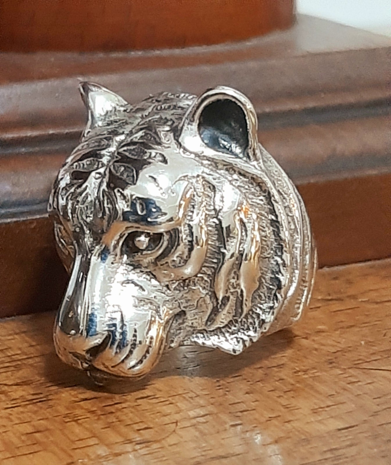 925 SILVER RING Men SEAL Tiger Tiger Ring Sterling Man $