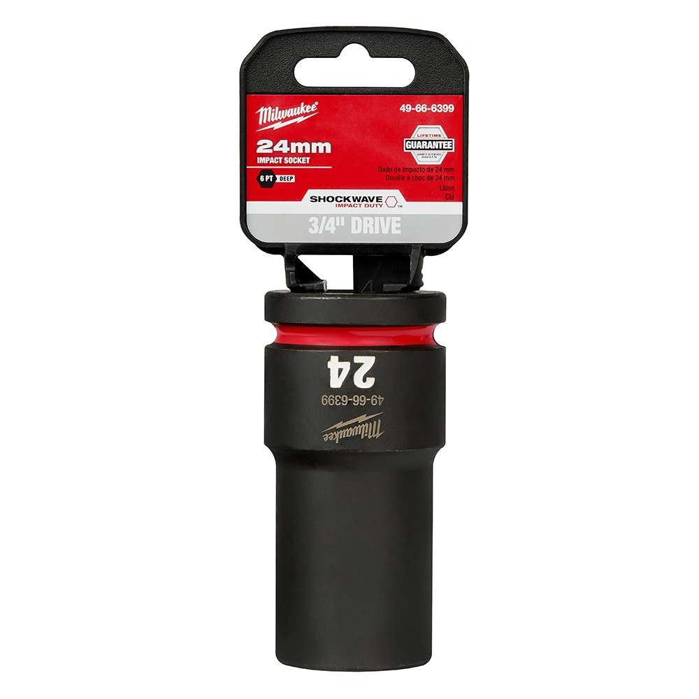 Milwaukee 49-66-6399 SHOCKWAVE Impact Duty 3/4in Drive 24mm Deep 6pt Socket