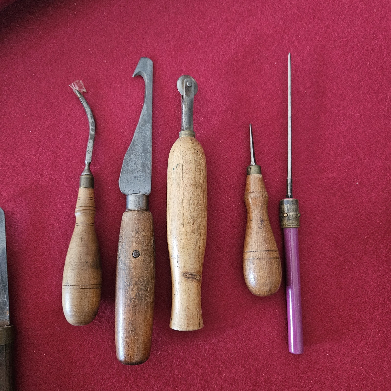 Osborne & Others U.S.A wood carving chisels Cutter  (lot of 5) Wood Leather