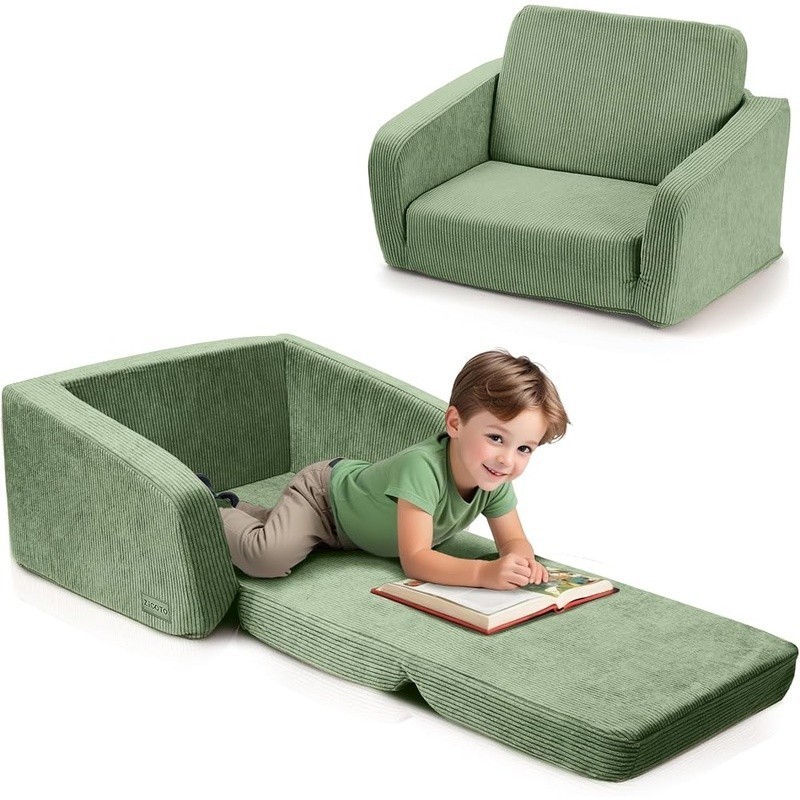 Cozy Kids Sofa Chair 2-in-1 Convertible Foam Lounge Portable Toddler Armchair US