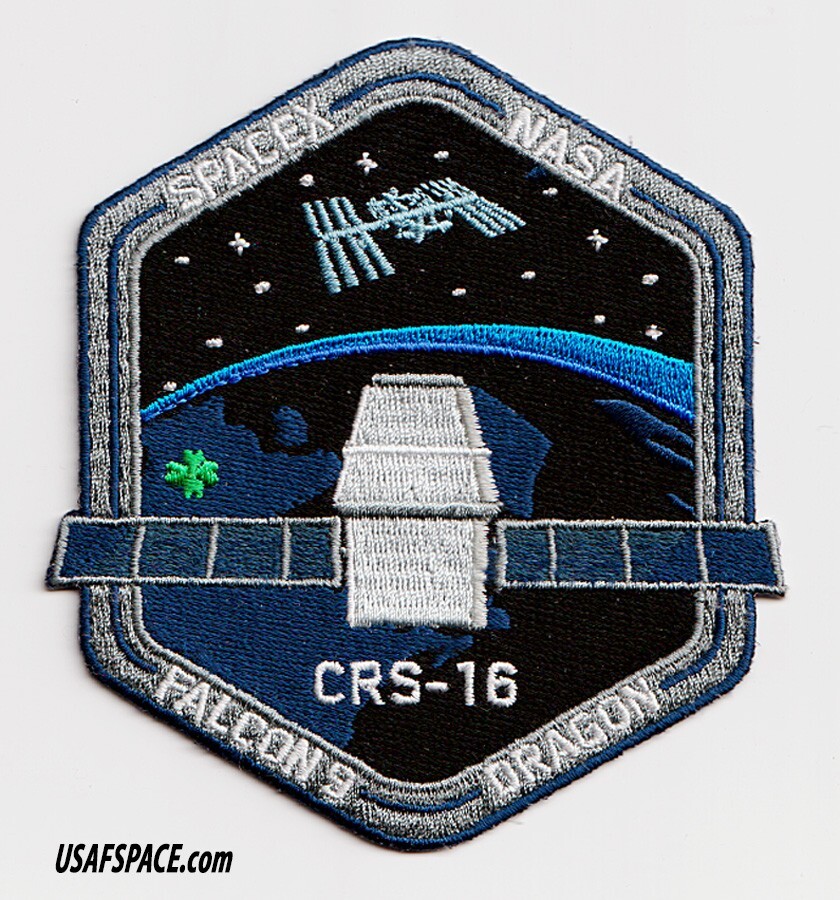 Authentic CRS-16 - SPACEX FALCON-9 DRAGON F-9 ISS NASA RESUPPLY Mission PATCH