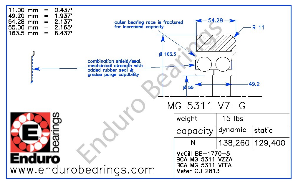 MG 5311 V7-G  Mast Guide Bearing forklift roller