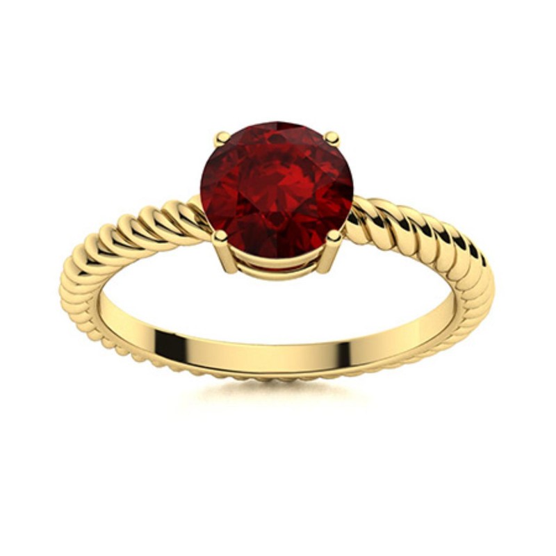 Garnet Gemstone Boho Solitaire Wife Womens day Ring 925 Silver
