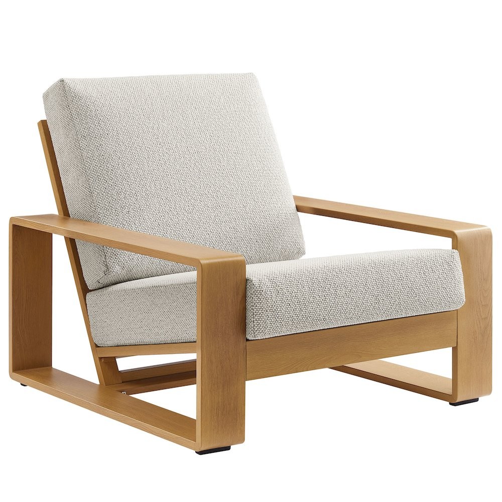 Lirienne Outdoor Patio Aluminum Faux Wood Armchair