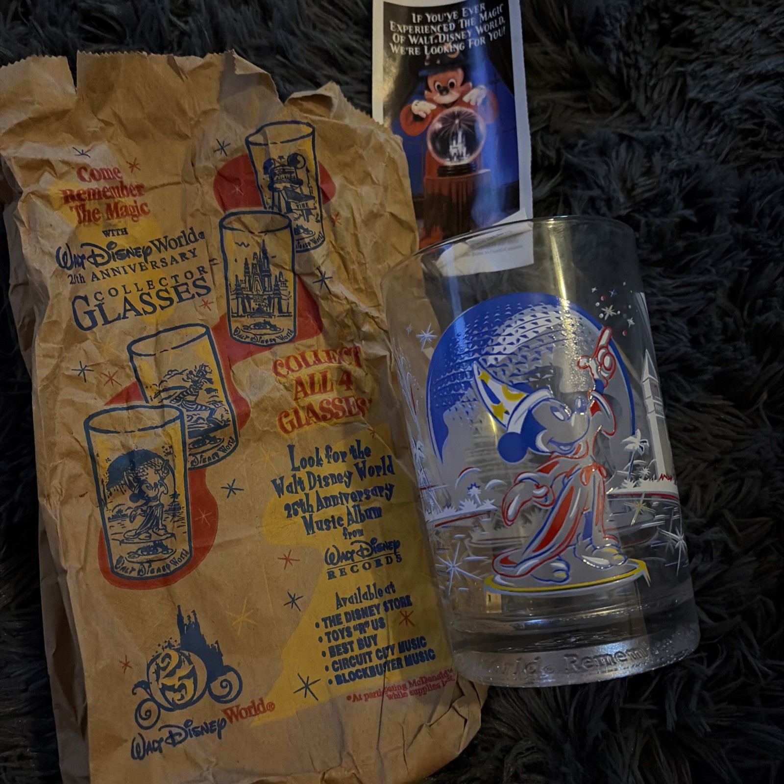 Disney Epcot 25th Anniversary Remember The Magic Mickey Mouse Glass Mcdonald’s