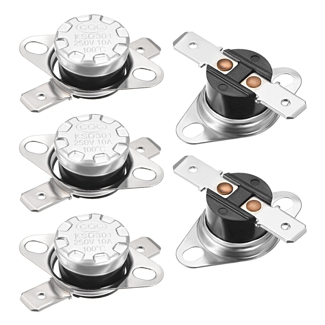 Temperature Control Switch Thermostat 100°C 10A N.C 6.3mm Pin 5pcs