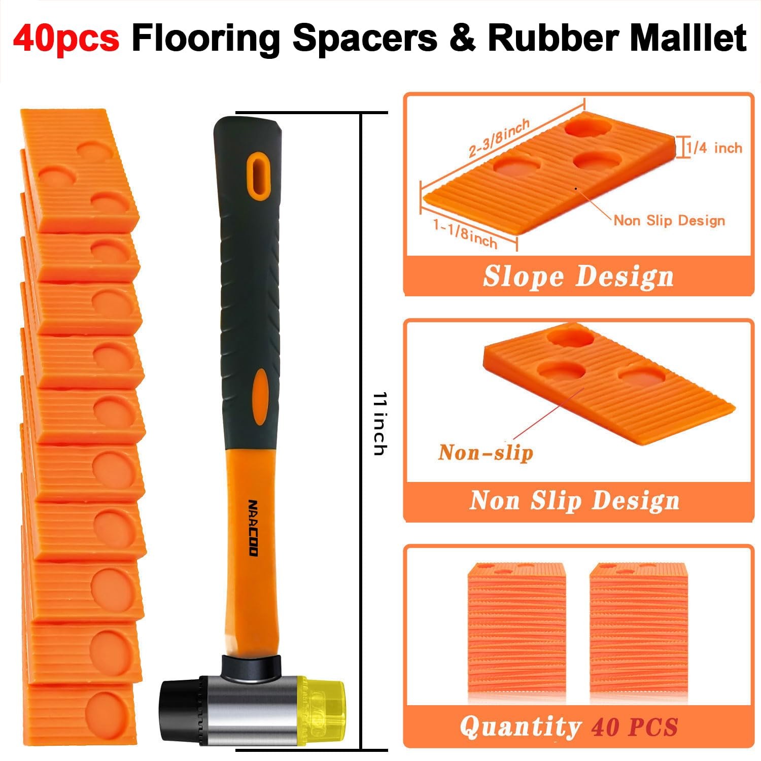 Complete Flooring Installation Kit - Tapping Block, Pull Bar, Spacers & Mallet