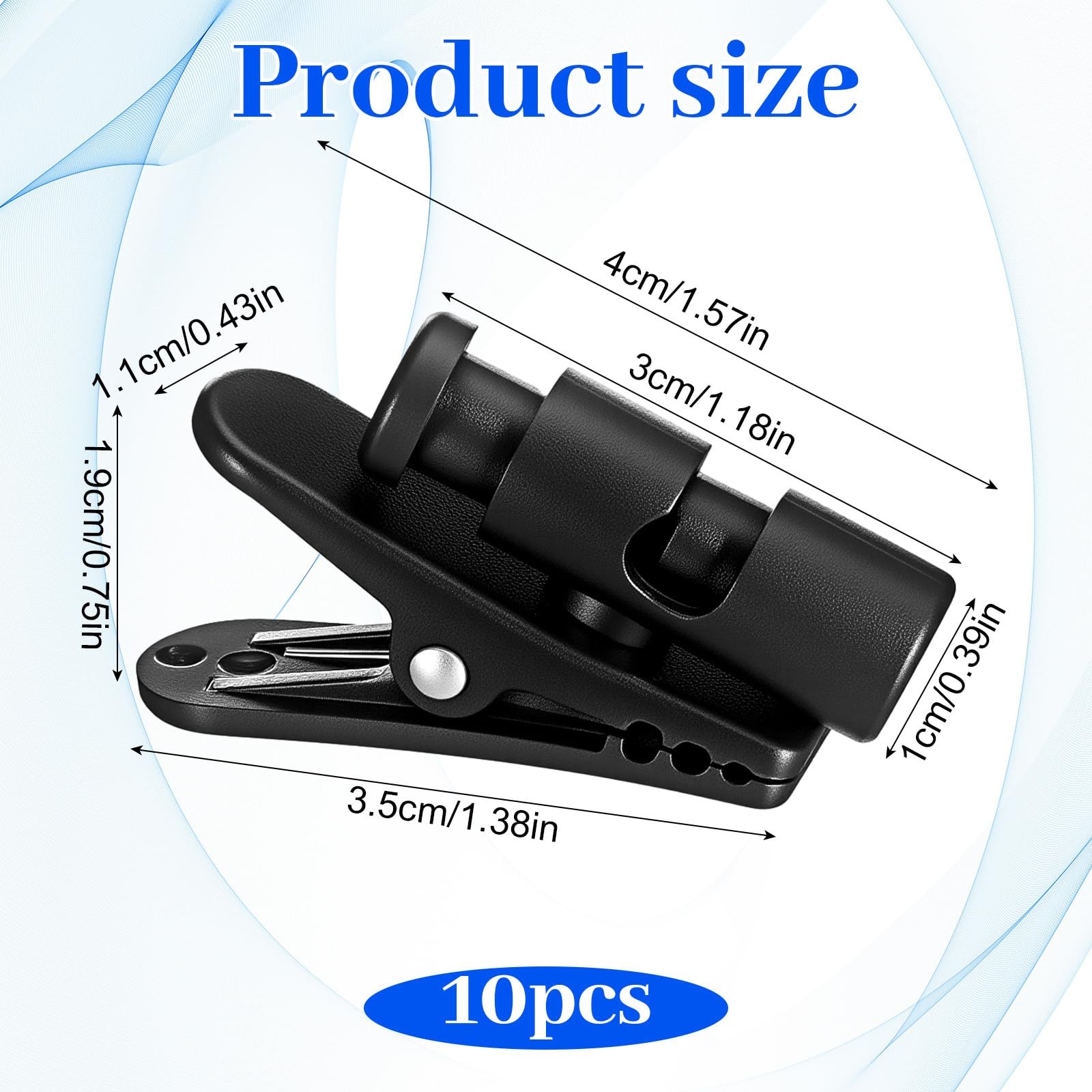 10pcs Headset Cord Clips, Headphone Clip, Black Headphone Cable Clip, Lapel M...