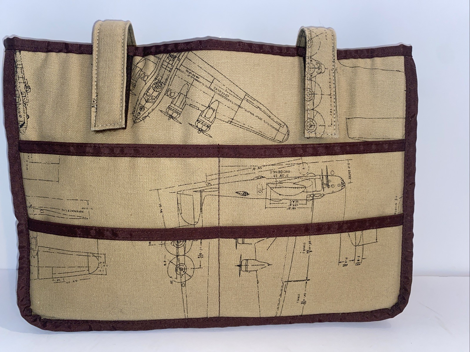 Aviation Blueprint Canvas/Corton 13” Laptop Sleeve