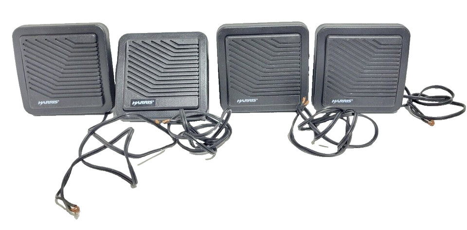 LOT OF 4 - HARRIS P/N: LS102824V1 RADIO SPEAKER BLACK CUT CABLES - NO MOUNTS
