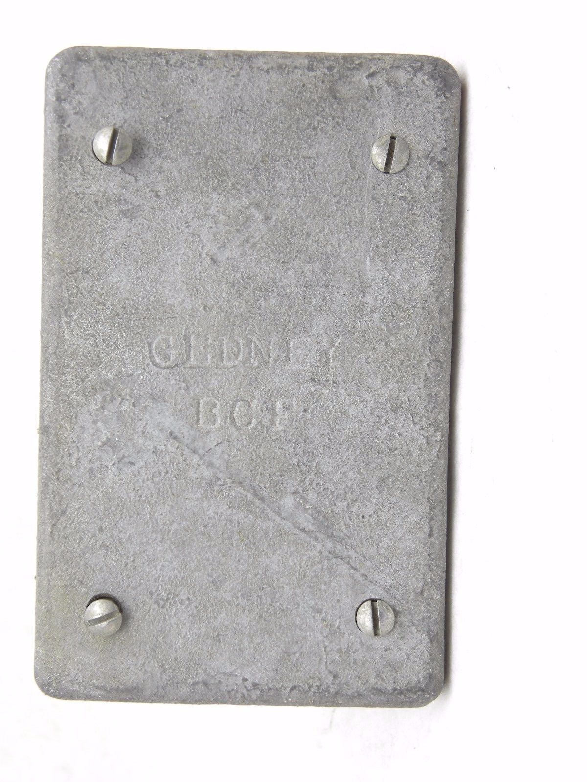 NOS Gedney Cast Outlet Box Cover Style Single Gang Iron Switch Blank PO