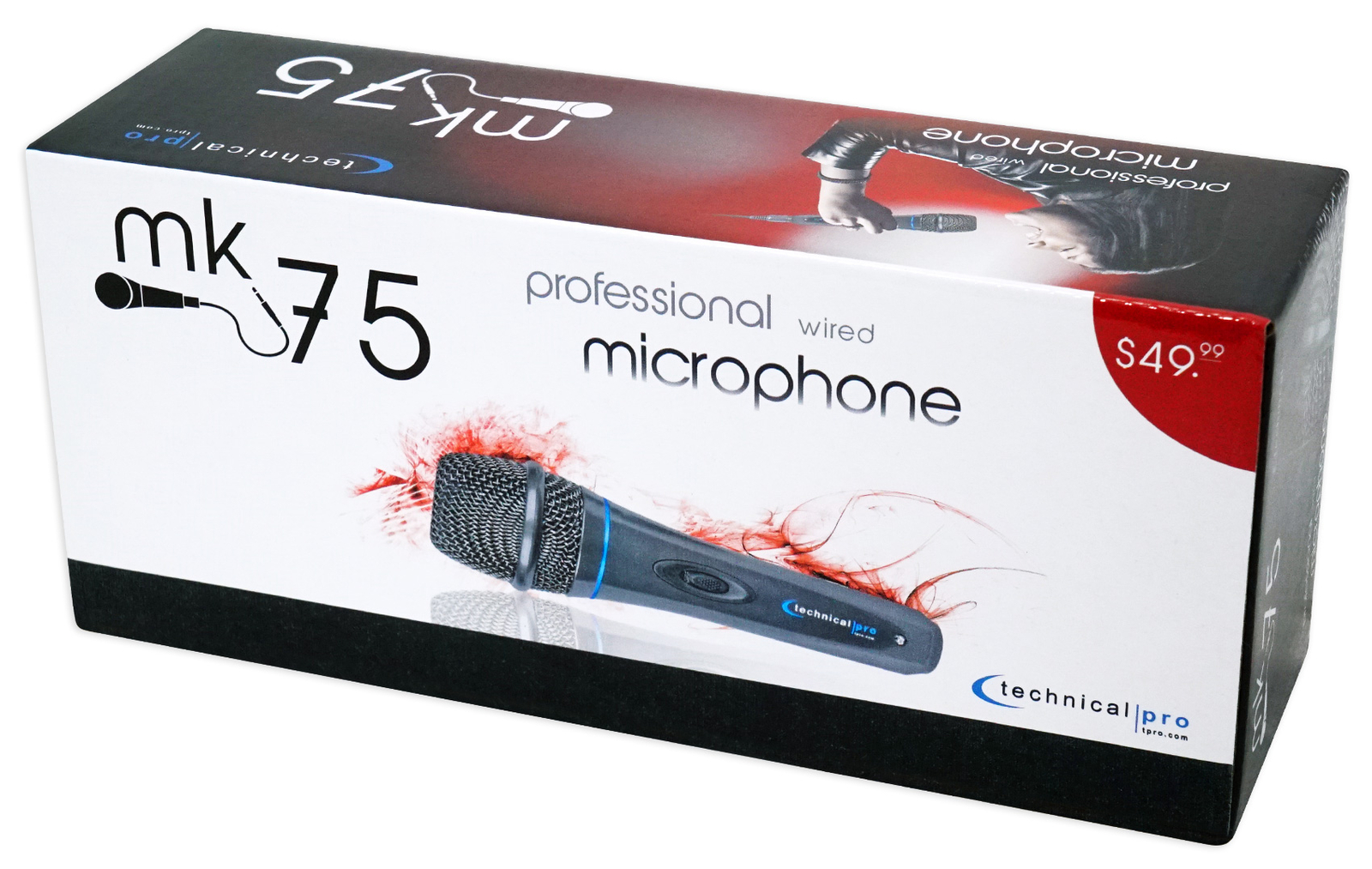 Technical Pro MK75 Karaoke DJ Wired Microphone Mic w/ 10 ft. XLR to 1/4" Cable