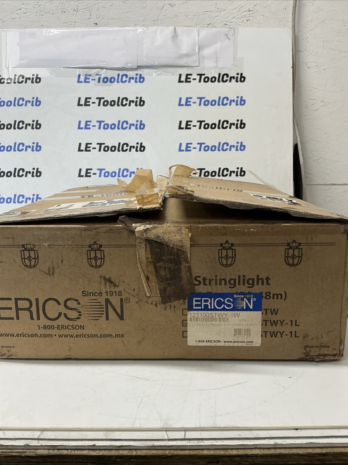 Ericson 123100STWY-1W 100’ Temporary String Light Set w/ Guards AB-404