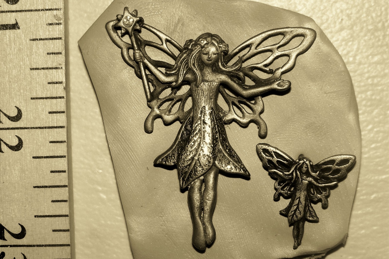 polymer mold whimsical fairy lot mother baby faerie 2 inch