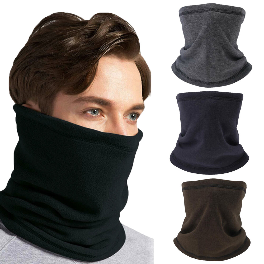 Winter Neck Warmers Windproof Fleece Neck Gaiter Mens Women Face Mask Ski Scarf