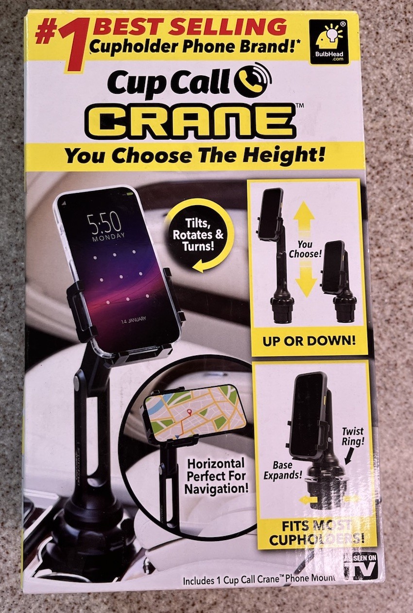 NEW Bulbhead Cup Call Crane Extendable Phone Mount for the Cupholder