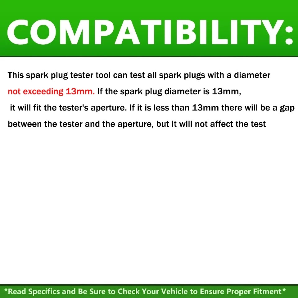 Adjustable Spark Plug Tester Ignition Plug Analyzer Tool for 12VGasoline Vehicle
