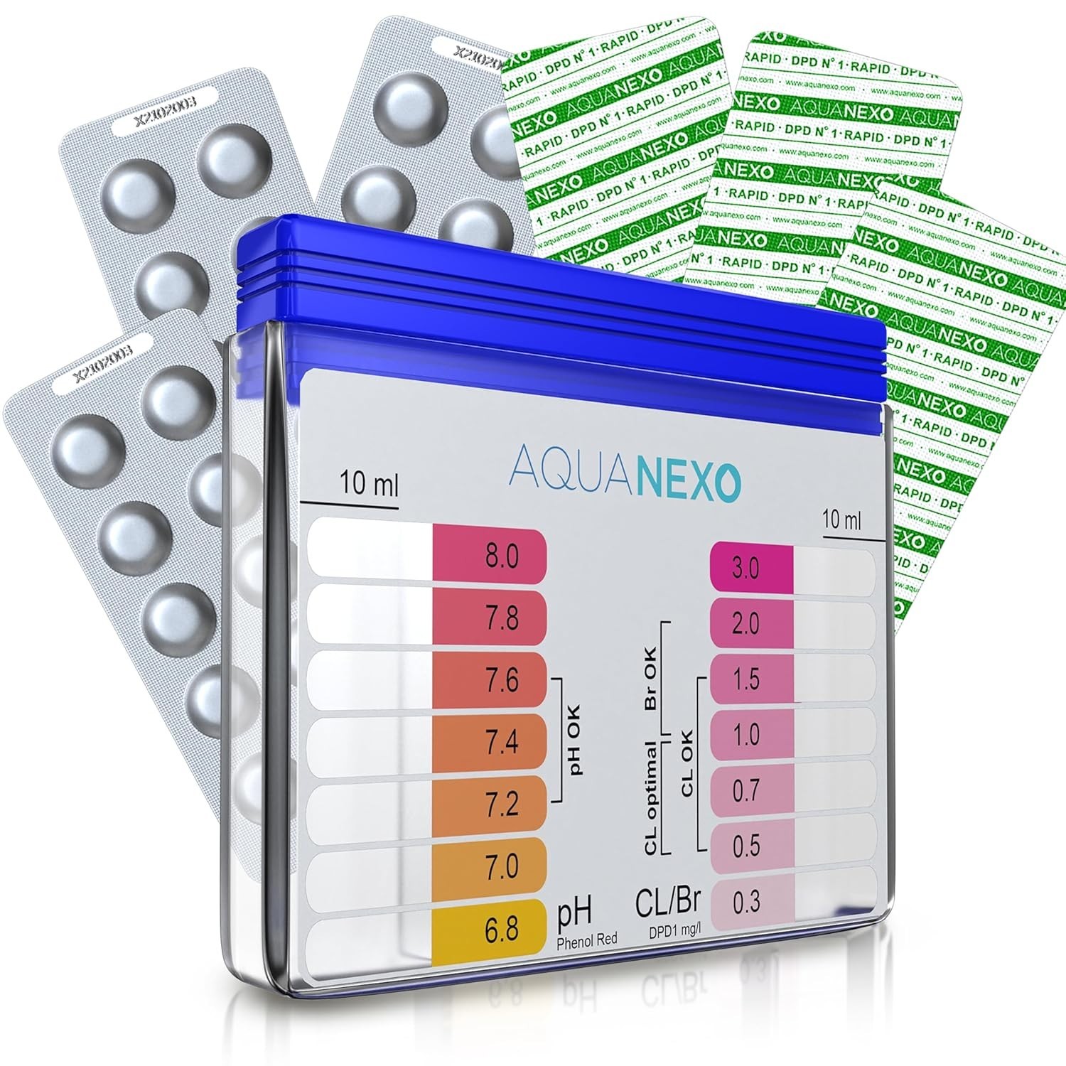 Water Kit pH Chlorine 60 Tablets for Pool Hot Tub Spa Well Water Testing Acc...