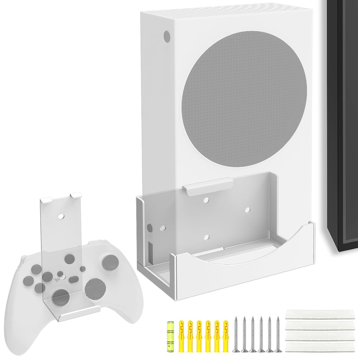 Wall Mount Holder Compatible for Xbox Series S, Wall Mount Stand Kit for XSS