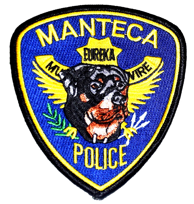 MANTECA – K-9 POLICE - CALIFORNIA CA Sheriff Police Patch CANINE DOG BLACK LAB
