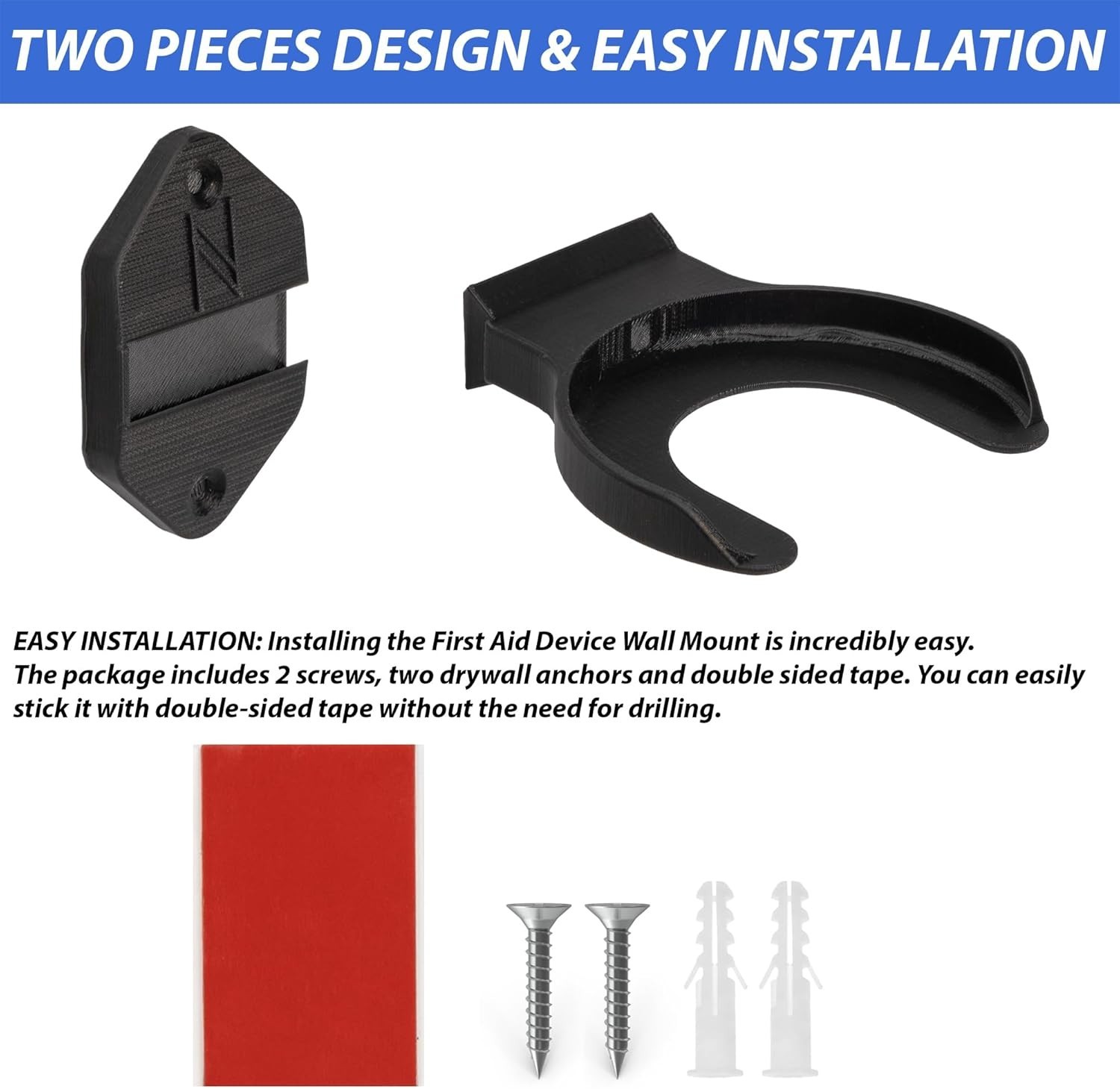 Compact Wall Mount Holder for LifeVac and Rescue Device Kits - Easy Access