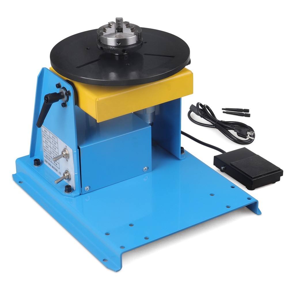 Rotary Welding Positioner 10KG Load Capacity 65mm Chuck Variable Speed Turntable