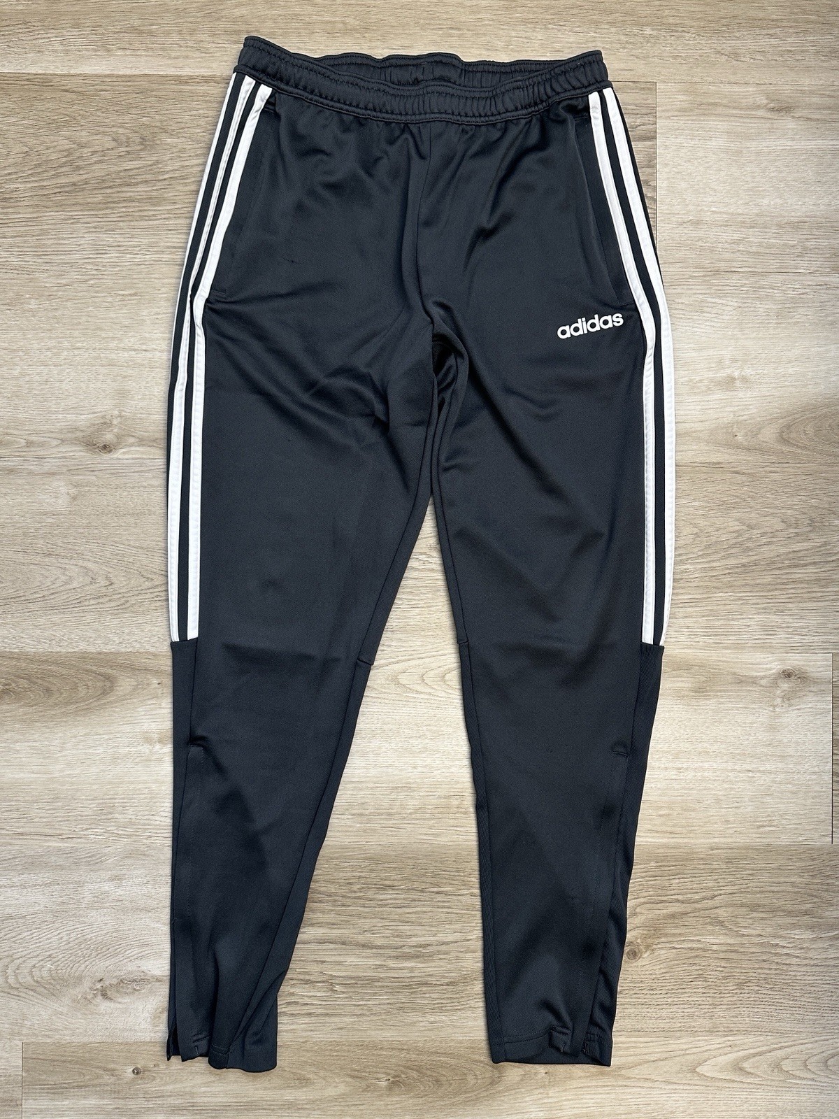 Adidas Men’s MED Athletic Tapered 3 Stripes Slim Fit Jogger Pants, Charcoal Gray