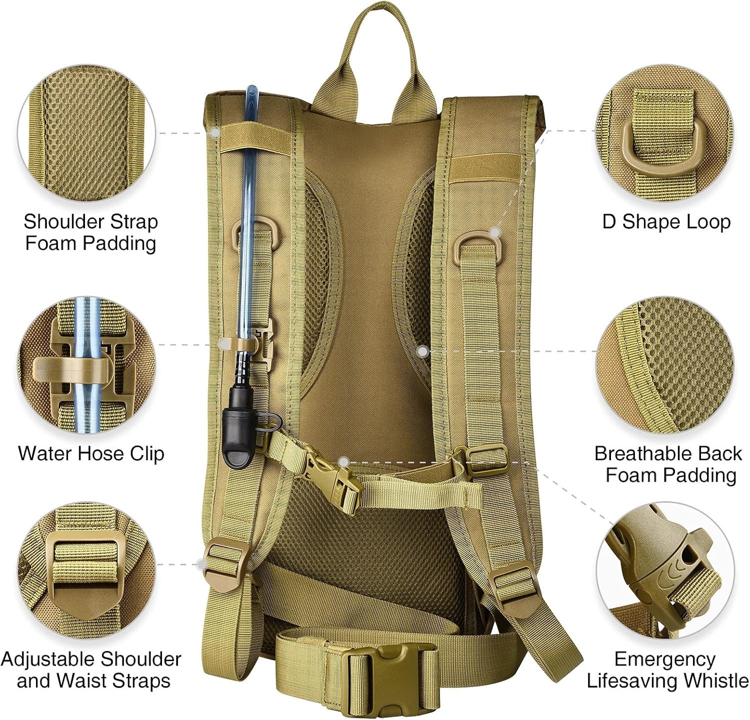 3L Tactical Hydration Backpack for Hiking & Sports - Molle-Compatible & Durable