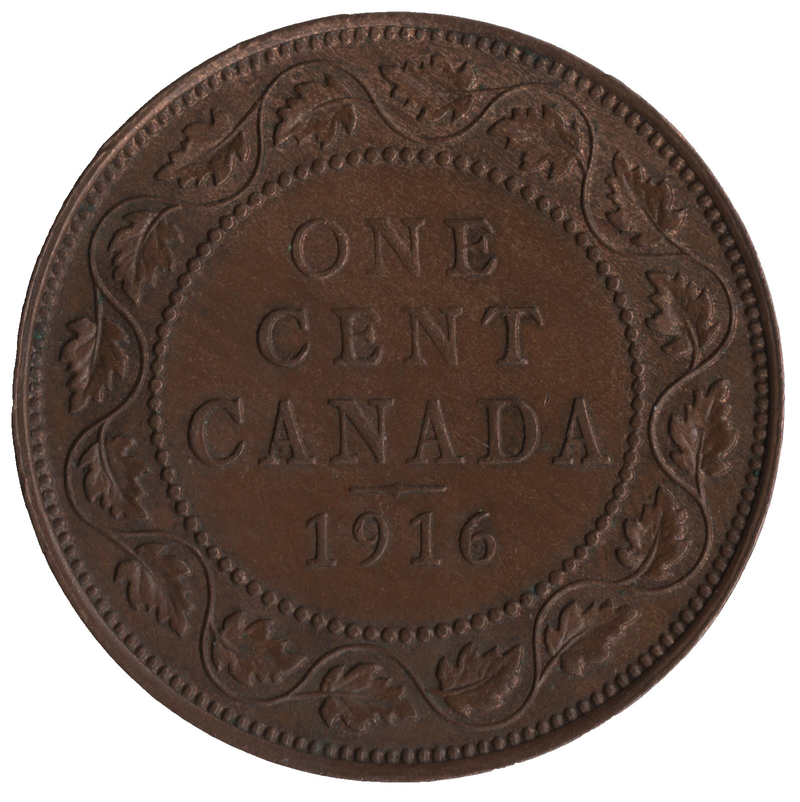 1916 Canada – George V – One Cent Coin