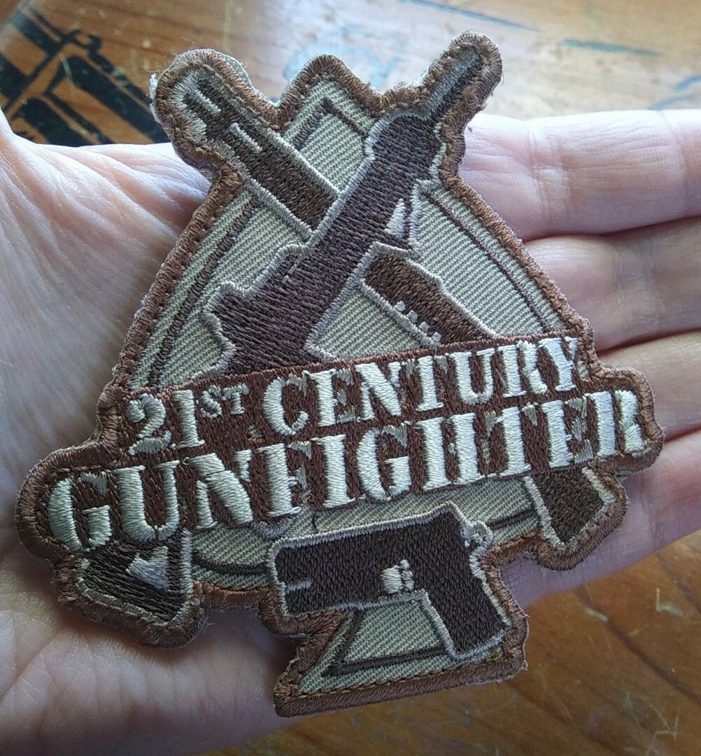 21st Century Gunfighter Tactical Combat Hook Back Military Patch - Brown Desert
