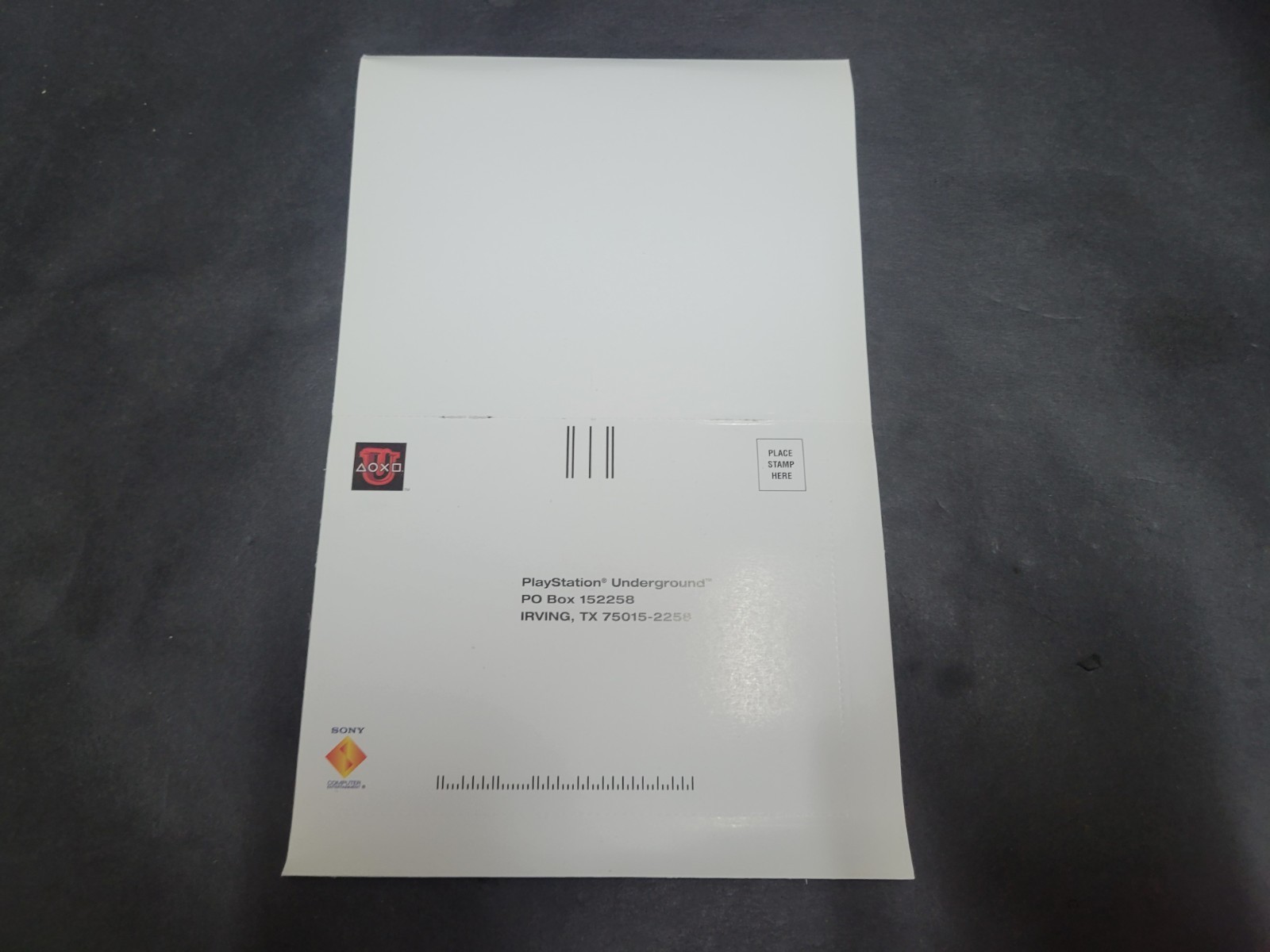 Sony PlayStation Underground Business Reply Insert Card (BCUS-98120)
