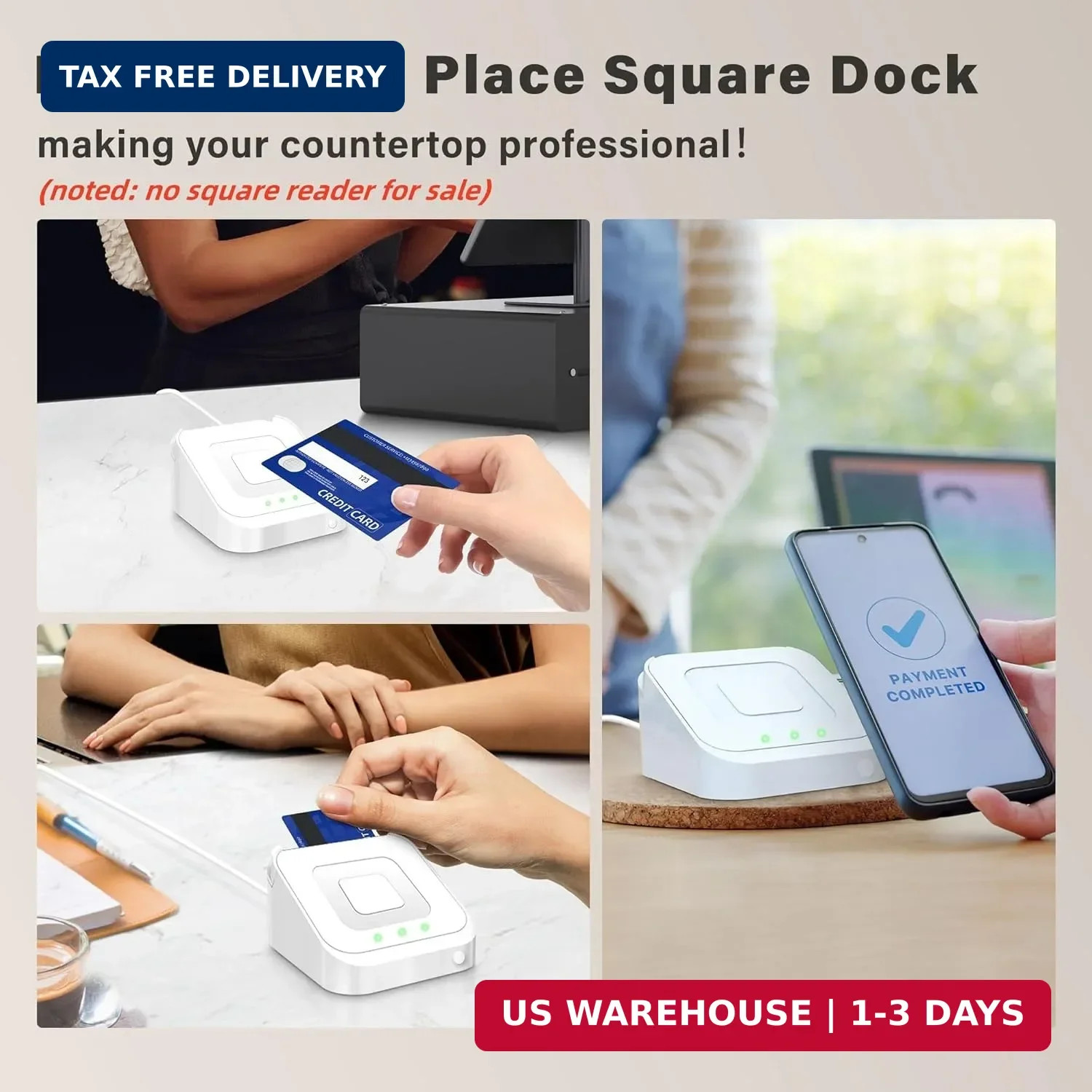Square Dock for Square Reader 2nd Generation, Holder Stand for Square Card Reade