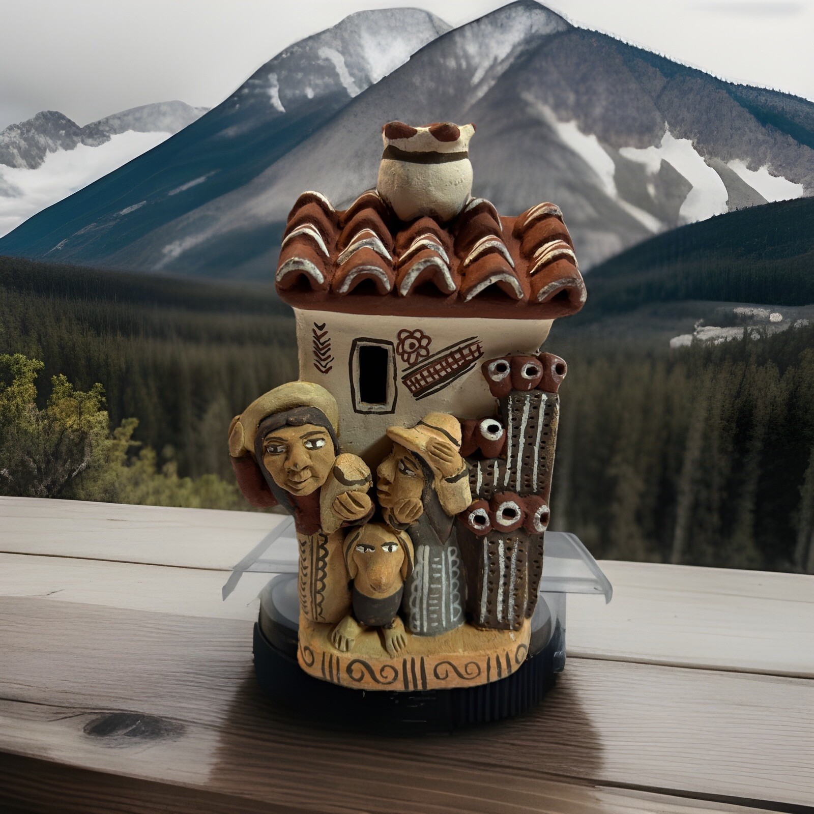 Terra Cotta: Peruvian Folk Art; Man & Woman with Family Dog