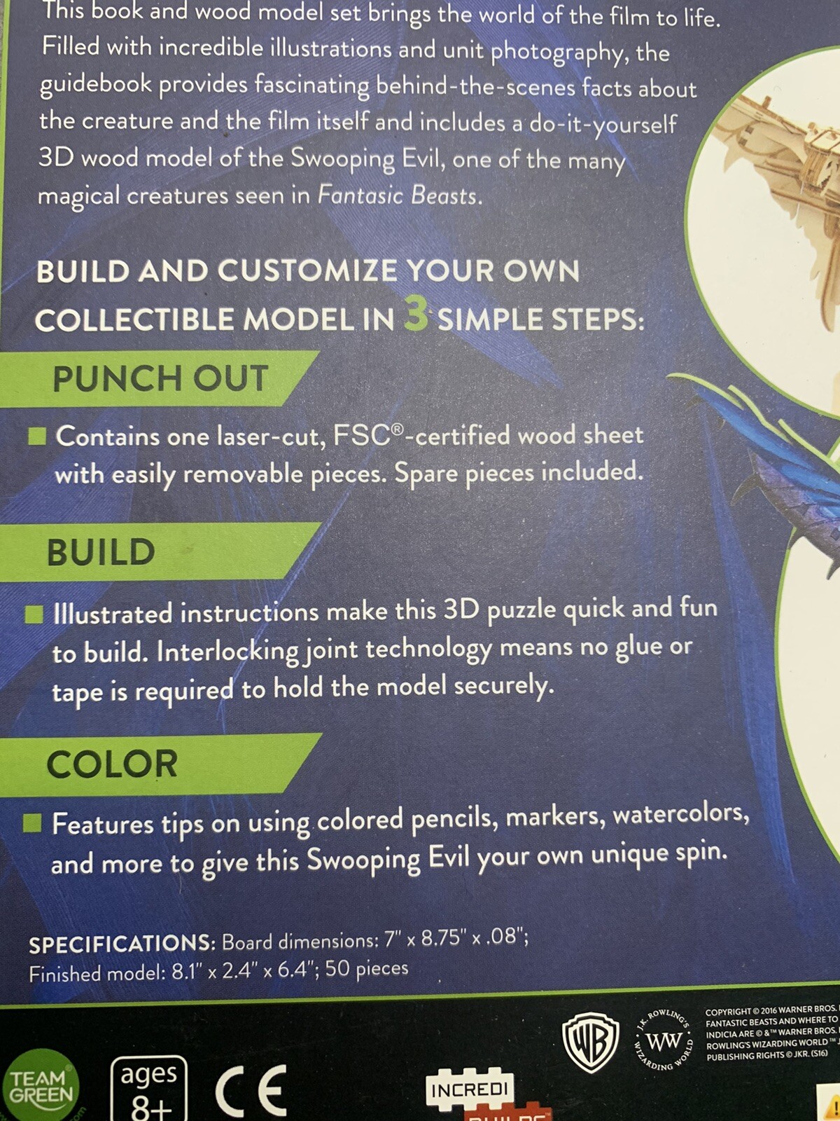 Fantastic Beasts Swooping Evil Book Model Set Incredi Builds Wizarding World Kit