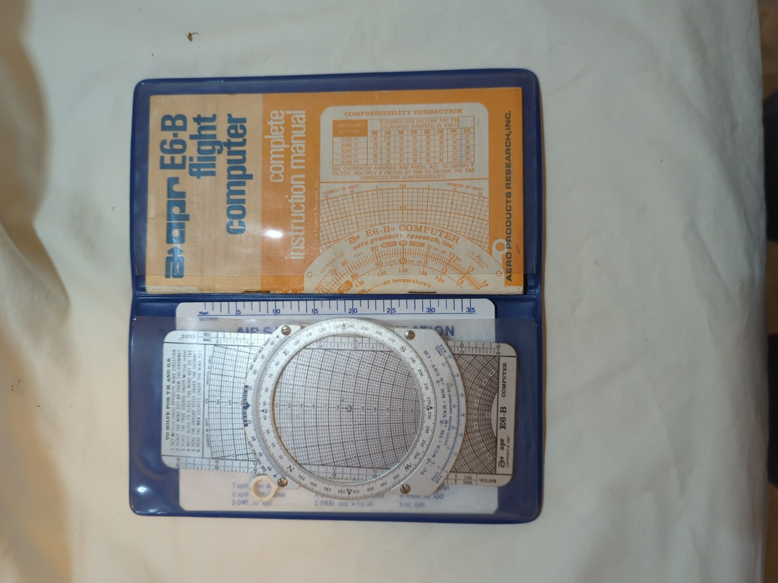 Flight Computer APR E6-B Complete Instruction Manual Aero Products Case Vintage