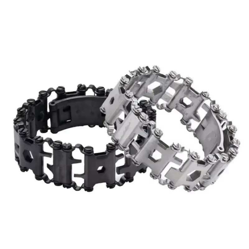 29-in-1 Stainless Steel Multi Tool Bracelet Compatible Leatherman Tread