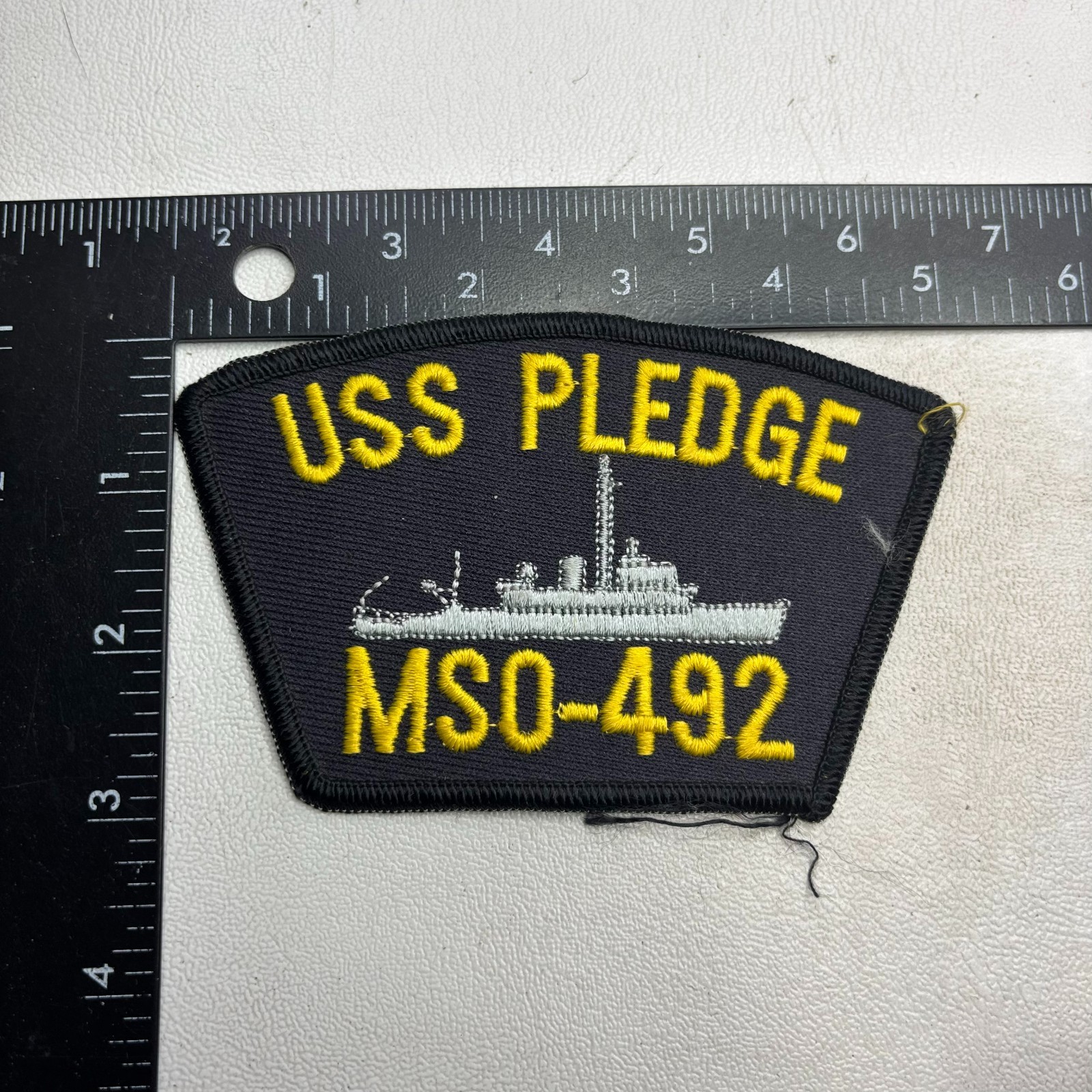 US Navy Minesweeper Ship USS PLEDGE MSO-492 Patch 64LL
