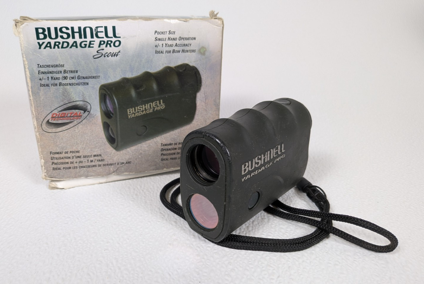 Bushnell Yardage Pro Scout Rangefinder Laser Range Finder In Box / Needs Battery