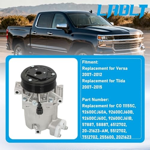 A/C Compressor Replacement for Versa 2007-2012 Replacement for Tiida 2007-2015