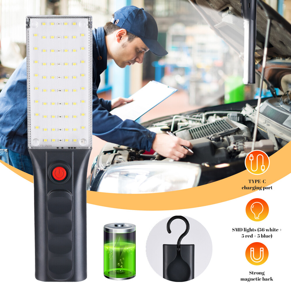 90000 LM LED COB Work Light Mechanic Flashlight Lamp Magnetic Rechargeable