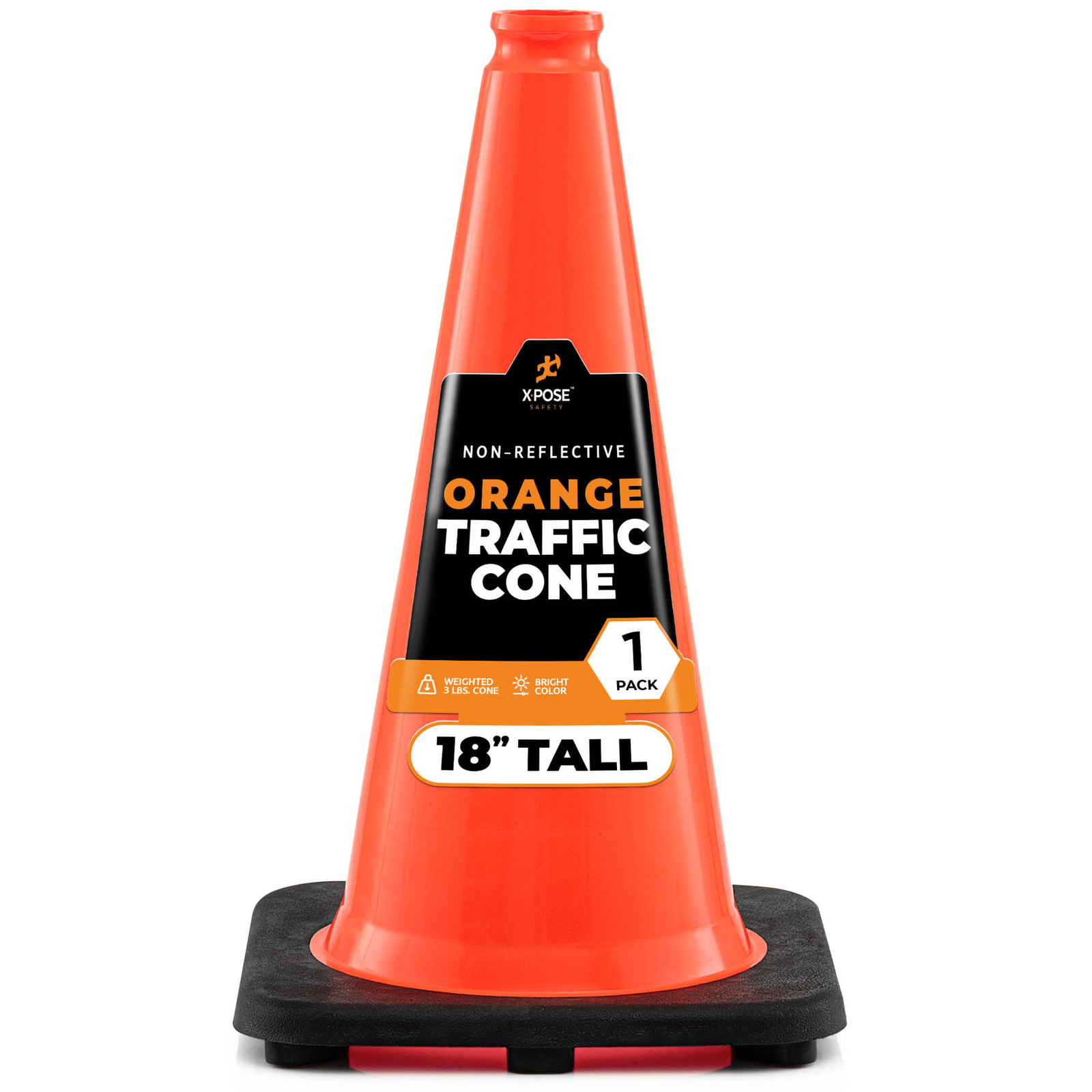 1 of Orange Traffic Cones 18 Inch , Multipurpose PVC Plastic Safety Cone