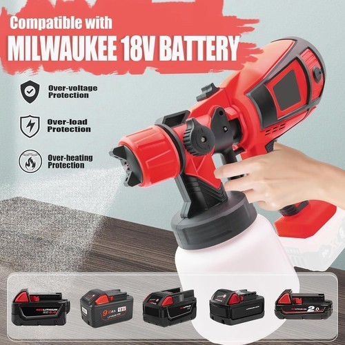 All Purpose Wireless Spray Gun,Adjustable Flow & Pattern,1000ml Capacity